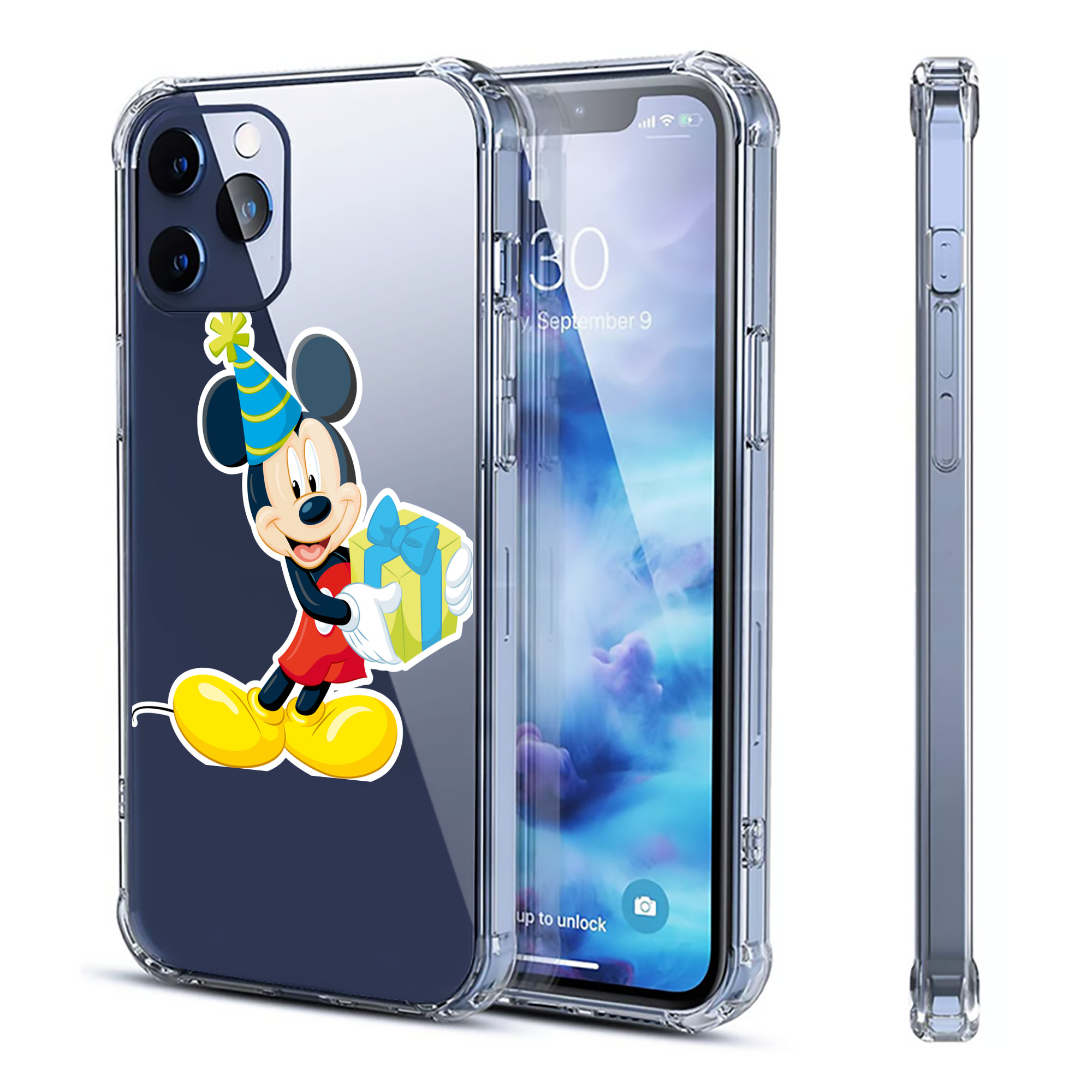（画像用） ミッキーマウス Mickey Mouse 【iPhone 12シリーズ対応】透明スマホケース（クリアソフトケース）